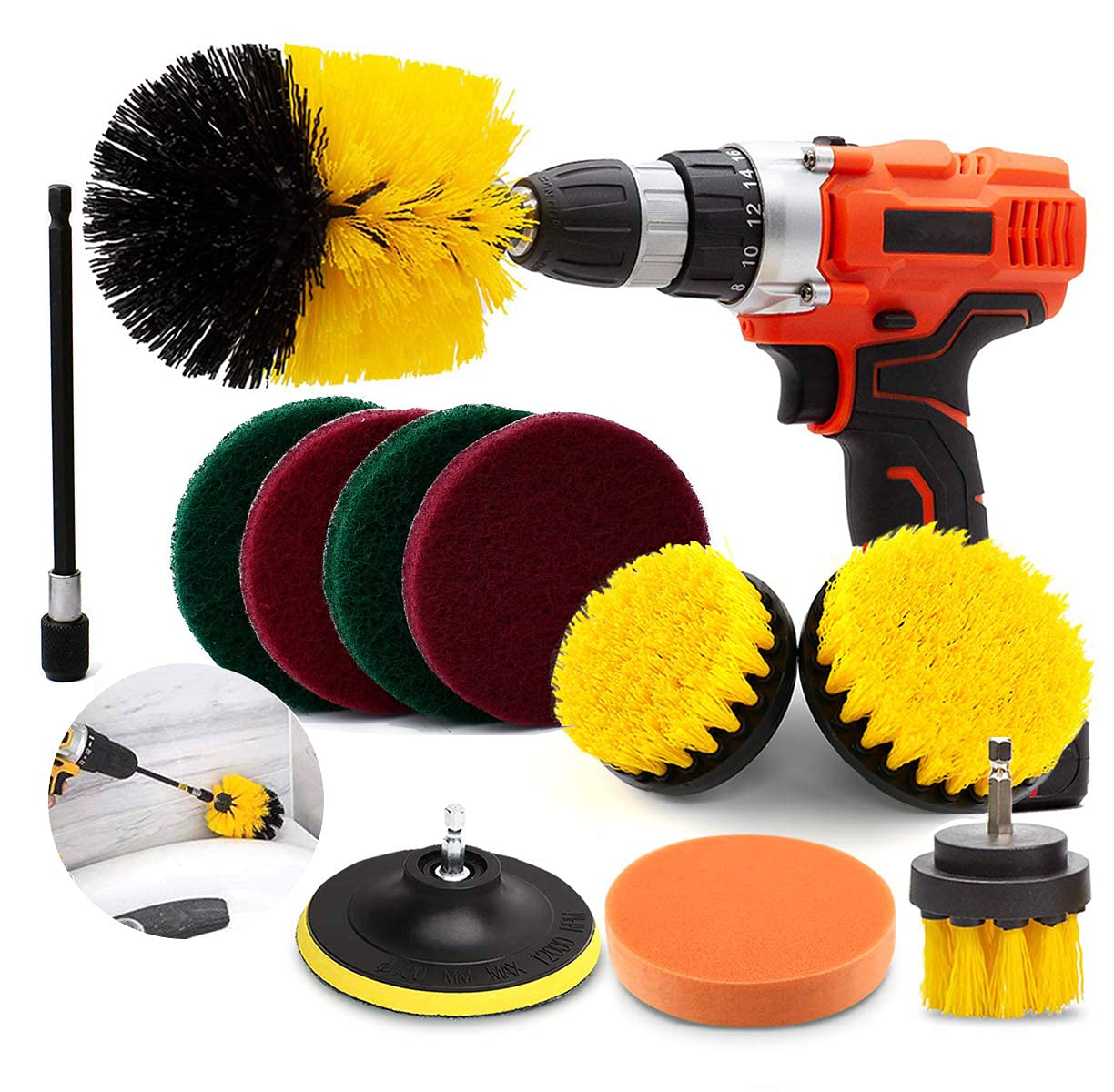 Drill Scruber Brush Cleaning Kit 4 Pcs